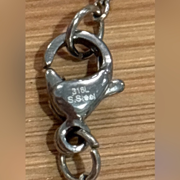 NWT Swarovski Silver Necklace with Dark Aqua Crystals - Picture 2 of 5